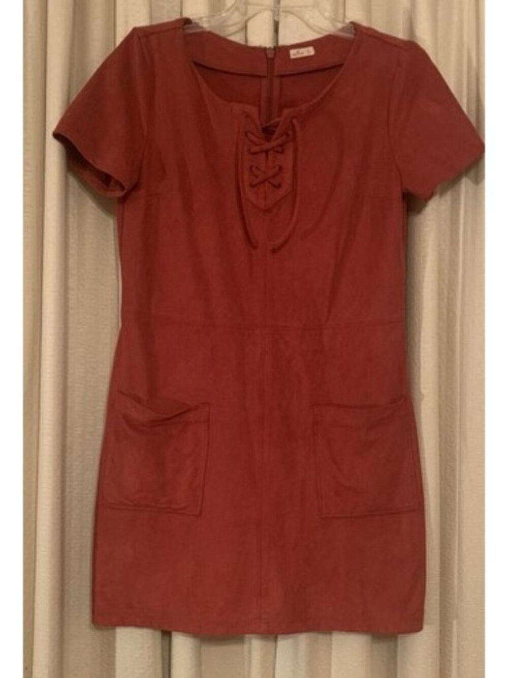 Hollister Dress Women’s Size Medium Faux-Suede Burgundy